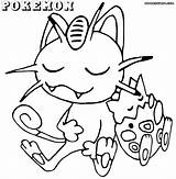Coloring Pokemon Pages Meowth Template Library Clipart sketch template