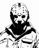 Jason Voorhees Horror Drawing Mask Friday 13th Movie Stencil Clipart Inktober Movies Tumblr Coloring Pages Ian Jepson Printable Vorhees Halloween sketch template