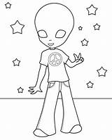 Adults Aliens Coloriage Stoner Extraterrestre Portant Paix Trippy Imprimer Effortfulg Autres Peace Insertion sketch template