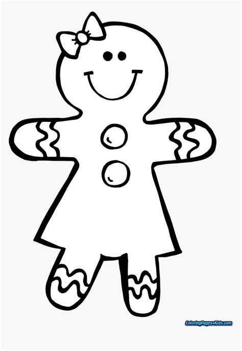 gingerbread girl coloring pages hd png  transparent png
