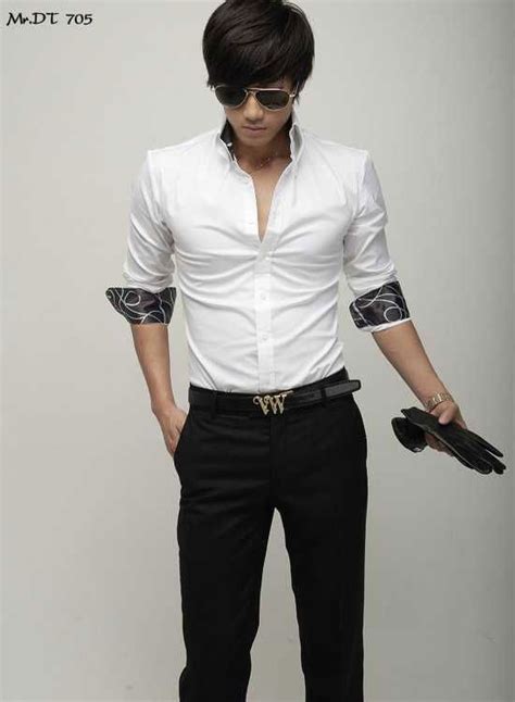 clean white shirt sleeves rolled  fitted dress pants cleaning