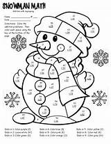 Addition Digit Color Coloring Number Double Math Winter Regrouping Sheet Facts Template sketch template