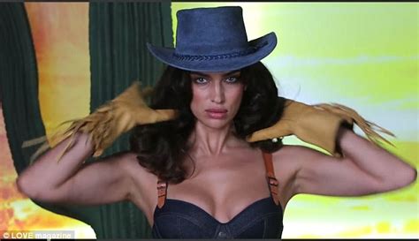 irina shayk transforms into a sexy cowgirl for love advent daily mail online