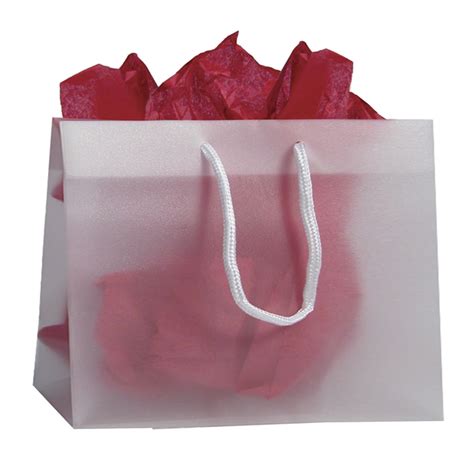 white tote gift bags frosted paper shopping bag  handle pack