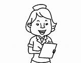 Enfermera Colorir Enfermeira Infermiera Infermera Enfermeras Dibuixos Sonriente Sorrir Medicos Sorridente Dottoressa Doctor Imprimir Dibuix Acolore Profesiones sketch template