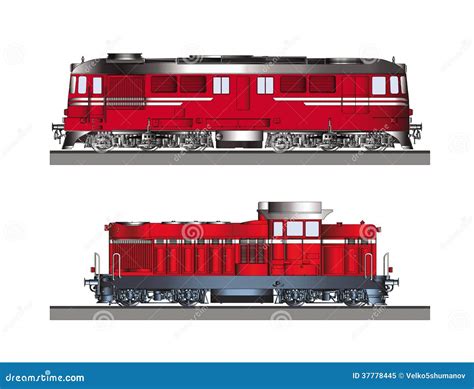 diesel locomotives color side view royalty  stock photo image