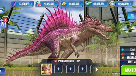 spinosaurus gen  level  jurassic world  game youtube