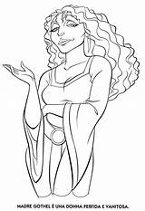 Rapunzel Colorare Villains Tangled Disegni Drawings sketch template