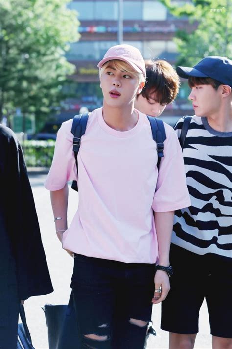 [appreciation] Jin S Pink Shirt Hoodie Celebrity