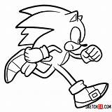 Sonic Draw Hedgehog Step Running Drawing Characters Sketchok Easy Runnig Games Game sketch template