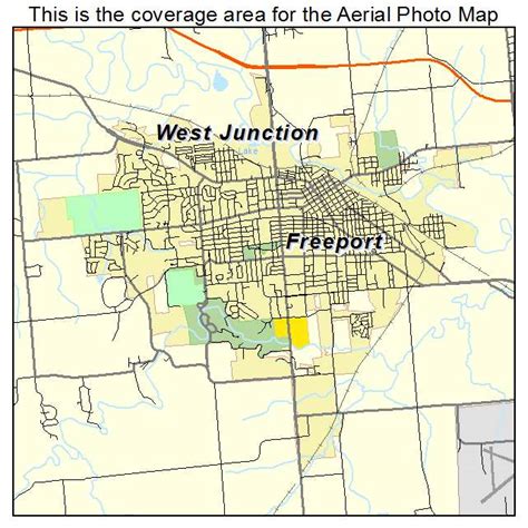 aerial photography map  freeport il illinois