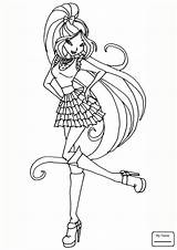 Winx Flora Club Coloring Pages Season Drawing Bloom Color Drawings Layla Print Printable Colori sketch template