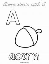 Coloring Acorn Starts Cursive Built California Usa sketch template