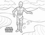 C3po Droid 3po Awakens Getdrawings Procoloring Getcolorings sketch template