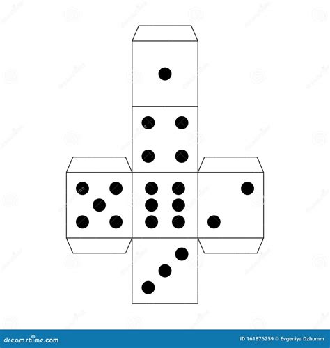 dice paper template craft model  games stock vector illustration