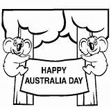 Coloring Australia Pages Kids Australian Online Colouring Happy Sheets Print Flag Color Animals sketch template