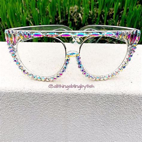 high quality oversized round bling eyewear etsy bling glasses