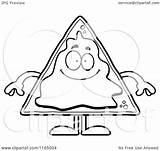 Nacho Mascot Coloring Clipart Cartoon Happy Surprised Outlined Vector Depressed Sick Thoman Cory Royalty Clipartof sketch template