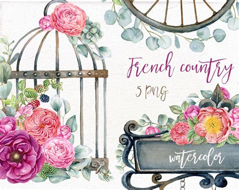 watercolor french country clip art photoshop graphics creative market