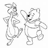 Pooh Winnie Rabbit Coloring Pages Disney Cartoon Print Characters Drawing Bunny Friend Hunny Dance Sheet His Bear Supercoloring Quotes Printable sketch template