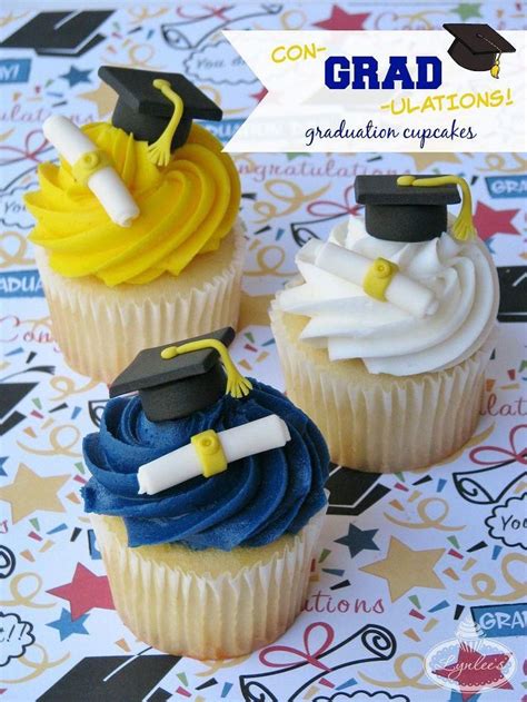 graduation cupcakes tutorial fondantcake graduation party desserts