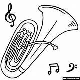 Tuba Instrumente Thecolor Instrumental Sousaphone sketch template
