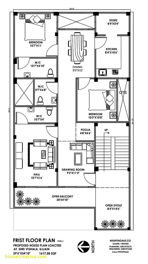 bhk house plan ground floor   sq ft floorplansclick