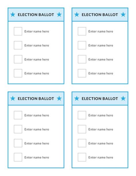 editable voting ballot template  printable templates
