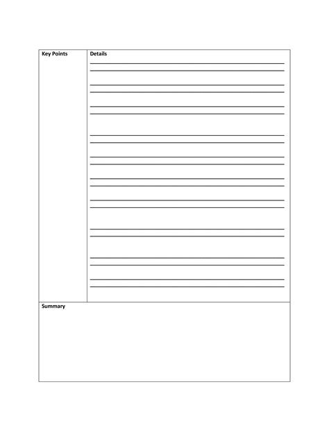 cornell style notes template