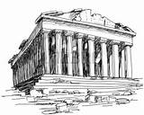 Parthenon Athens 123rf sketch template