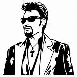 Hallyday Johnny Celebrities sketch template