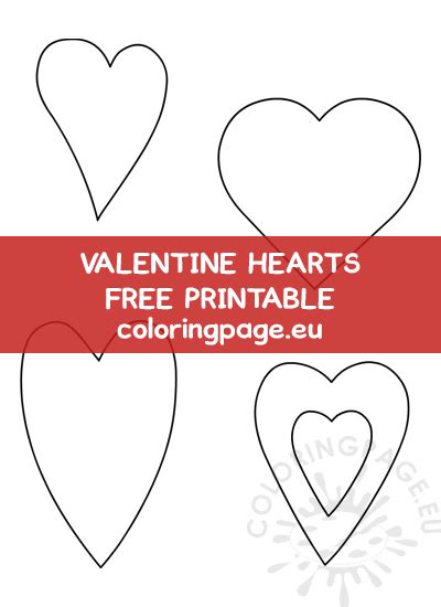 printable valentine hearts template coloring page