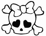 Skull Girly Drawing Tattoo Stencil Halloween Getdrawings sketch template