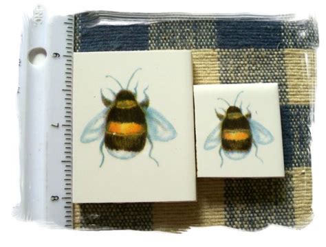 Mosaic Tiles ~adorable Bumble Bees ~ 2 Hm Kiln Fired
