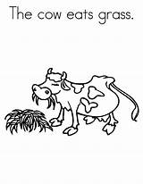 Coloring Cow Grass Pages Eats sketch template