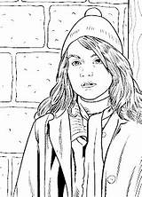 Hermione Granger Coloring Drawing sketch template
