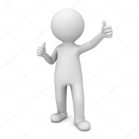 man showing  thumbs  isolated  white stock photo