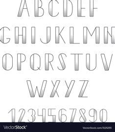 black alphabet letters  numbers set abc  vector image