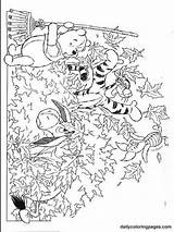 Coloring Pages Disney Pooh Winnie Fall Autumn Printable Sheets Halloween Color Adult Kids Getcolorings Choose Board sketch template