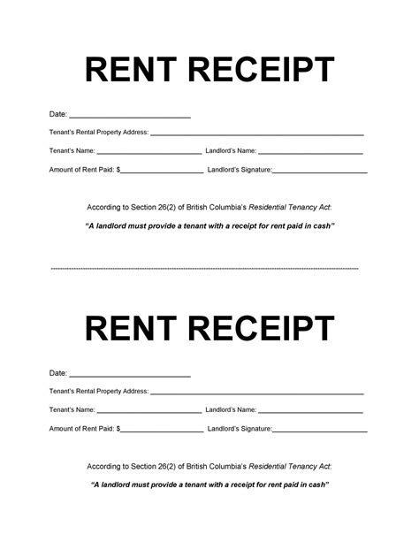 image   rental receipt template receipt template