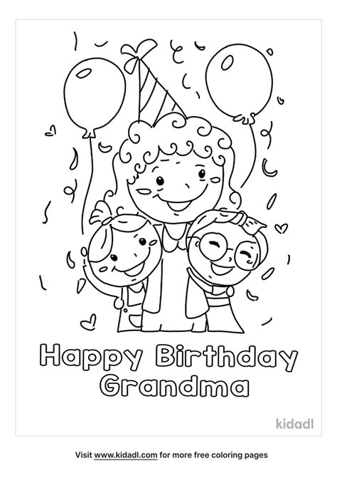 happy birthday grandma coloring printable