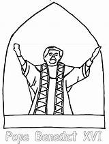 Pope Coloring Catholic Benedict Xvi Pages Getcolorings Color sketch template