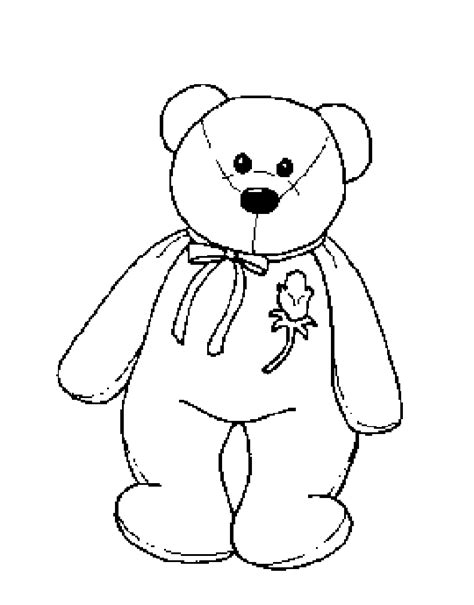coloring activity pages beanie baby bear  rose coloring page