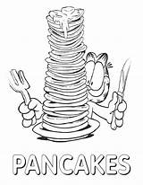 Pancake Coloring Pages Week Print sketch template