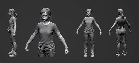 39 awesome the last of us ellie 3d model free mockup