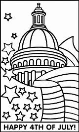 Coloring July 4th Capitol Flag Crayola Pages Print sketch template