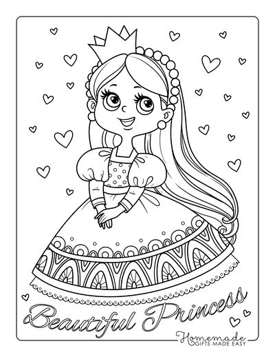 princess coloring pages  printables  kids adults