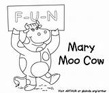Moo Cow Coloring Mary Pages Activity sketch template