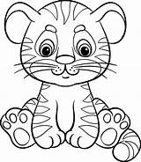 Facili Harimau Mewarnai Tigre Disegnare Tigres Animali Animale Stampare Colorat Planse Salvato Schattig Kleurplaten Jocuri Crafturi Artă Pisica Onça Copiare sketch template