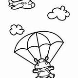 Skydiving Coloring Hippo Pages Netart Getcolorings Getdrawings sketch template